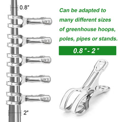 Samhopo clip clamped to PVC hoop securing insect netting for reliable hold