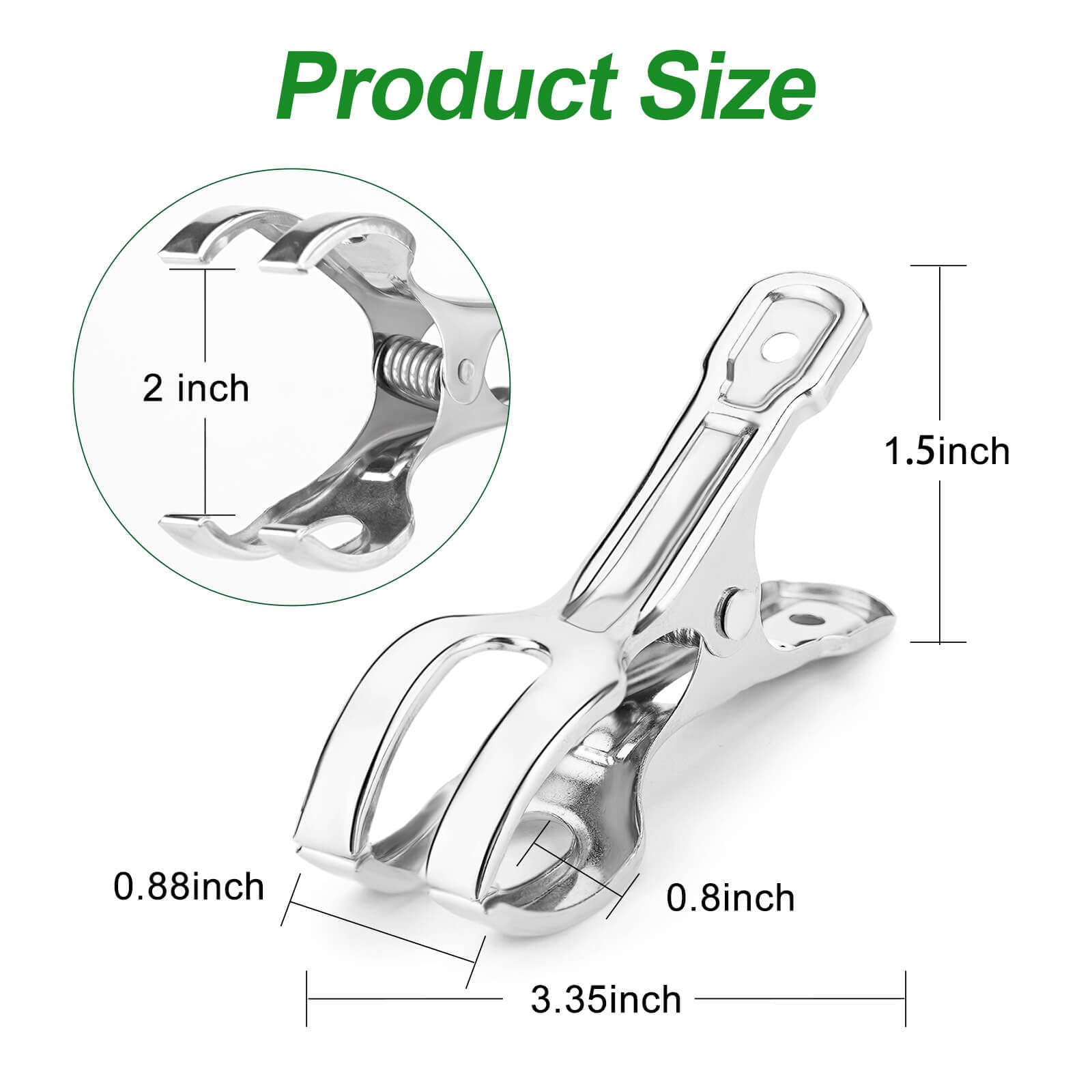 Samhopo clip with jaws open showing 2 inch capacity for secure fit on frames