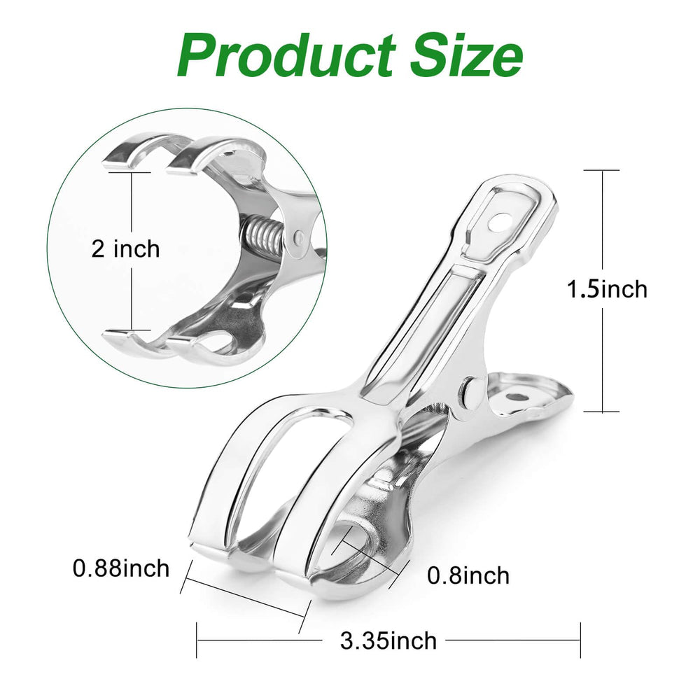 Samhopo clip with jaws open showing 2 inch capacity for secure fit on frames
