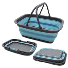 SAMMART front view showing collapsed and expanded tub for space saving