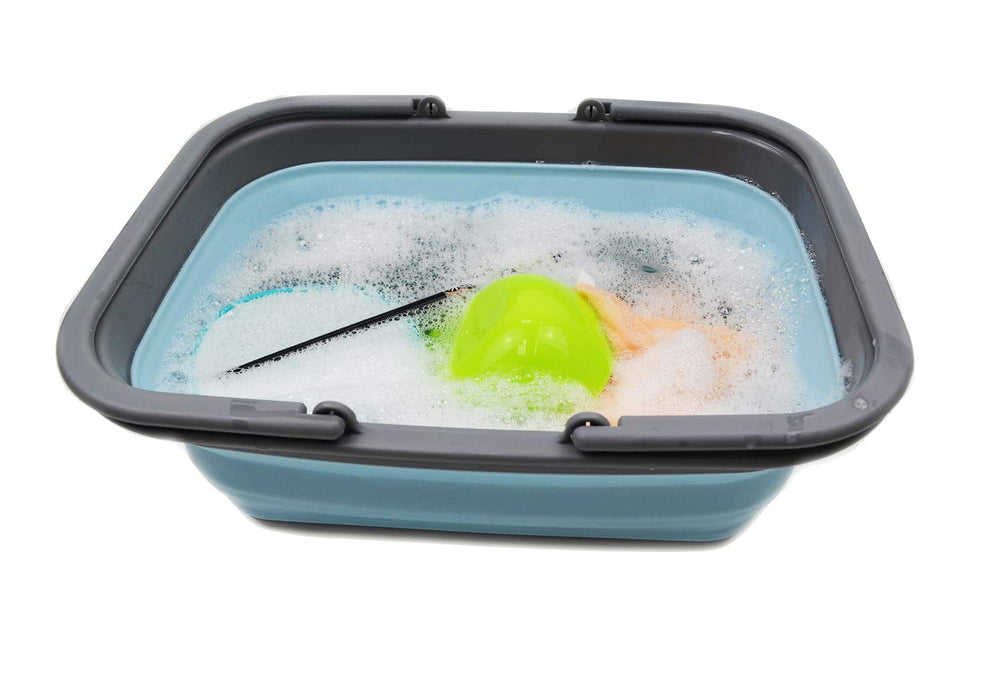 SAMMART in use washing dishes outdoors as a portable basin benefit