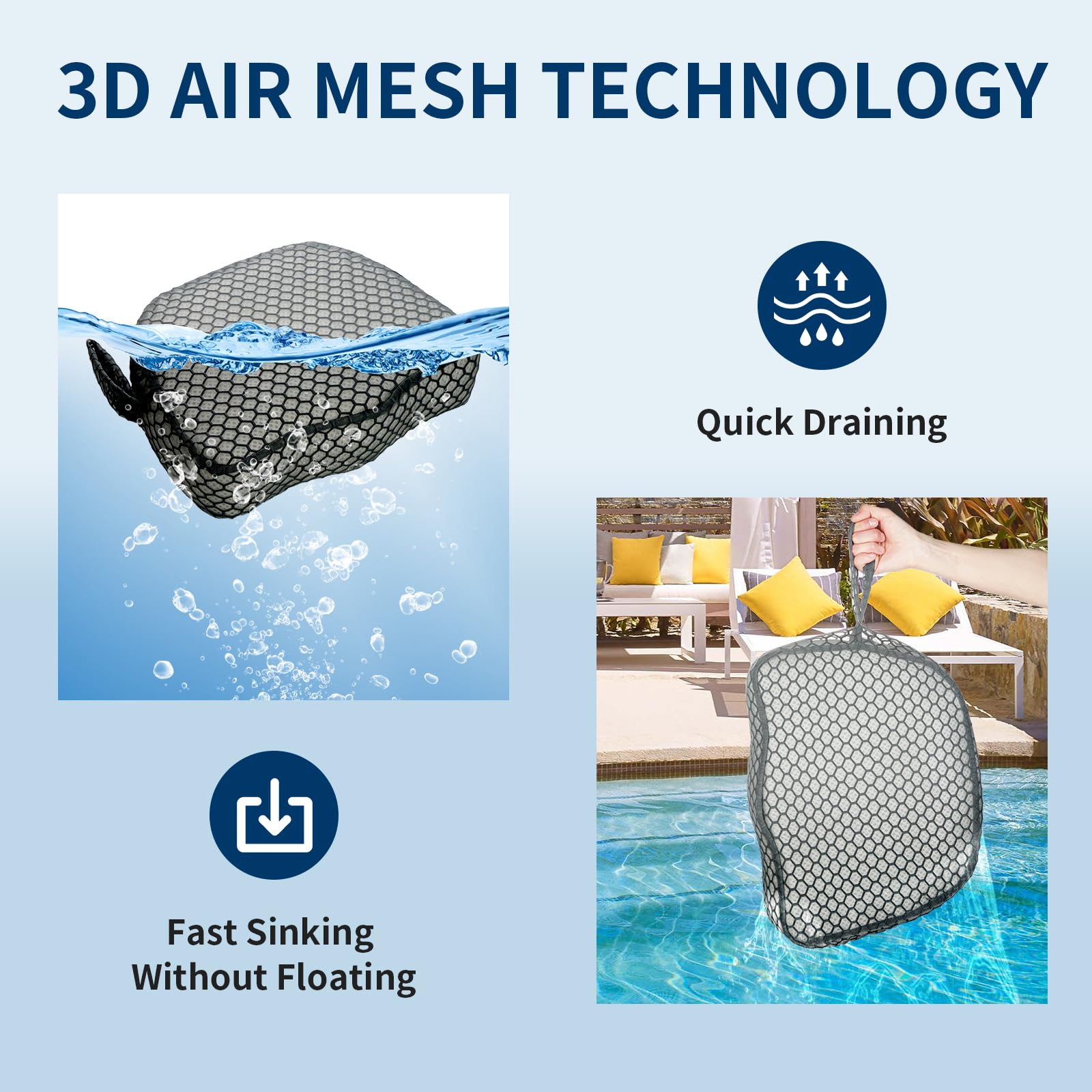 Samplife booster seat placed in hot tub demonstrating stable sunk position