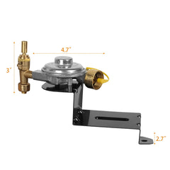 Samplife regulator mounted on Weber Q1000 demonstrating direct-fit convenience