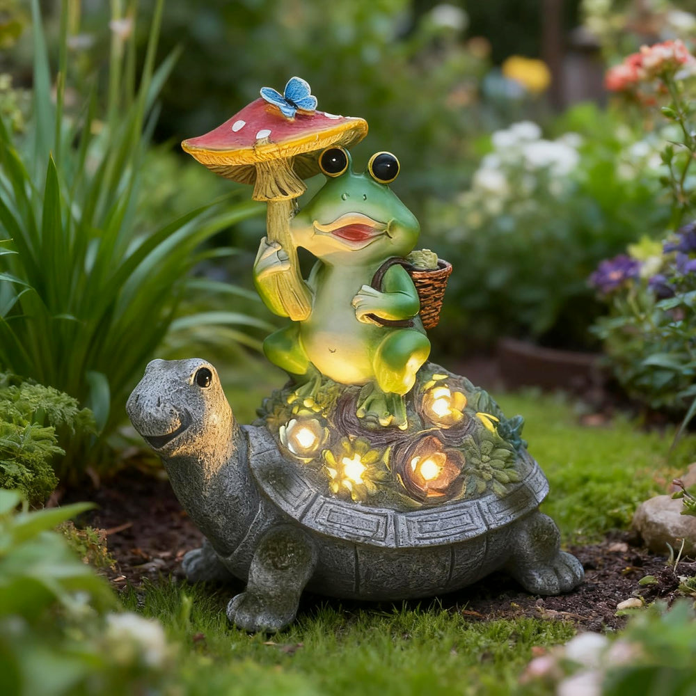 SAMPU CRAFT LED succulents glowing at night, provides warm ambient garden light