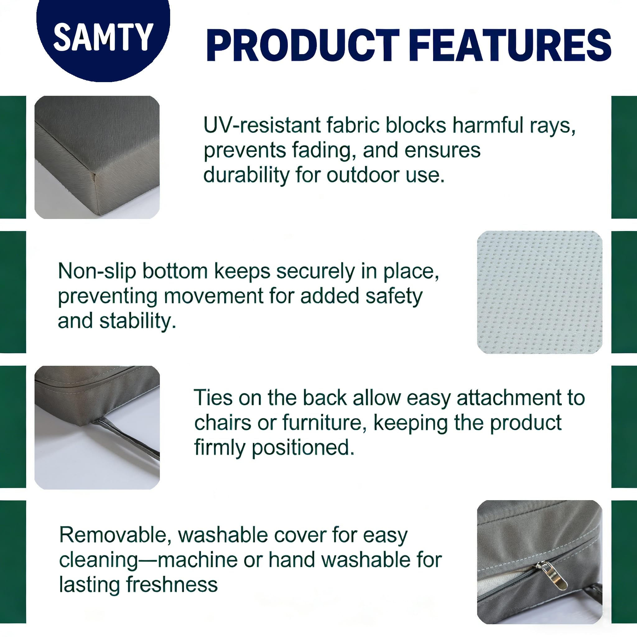 SAMTY high-density foam cross-section showing resilient support