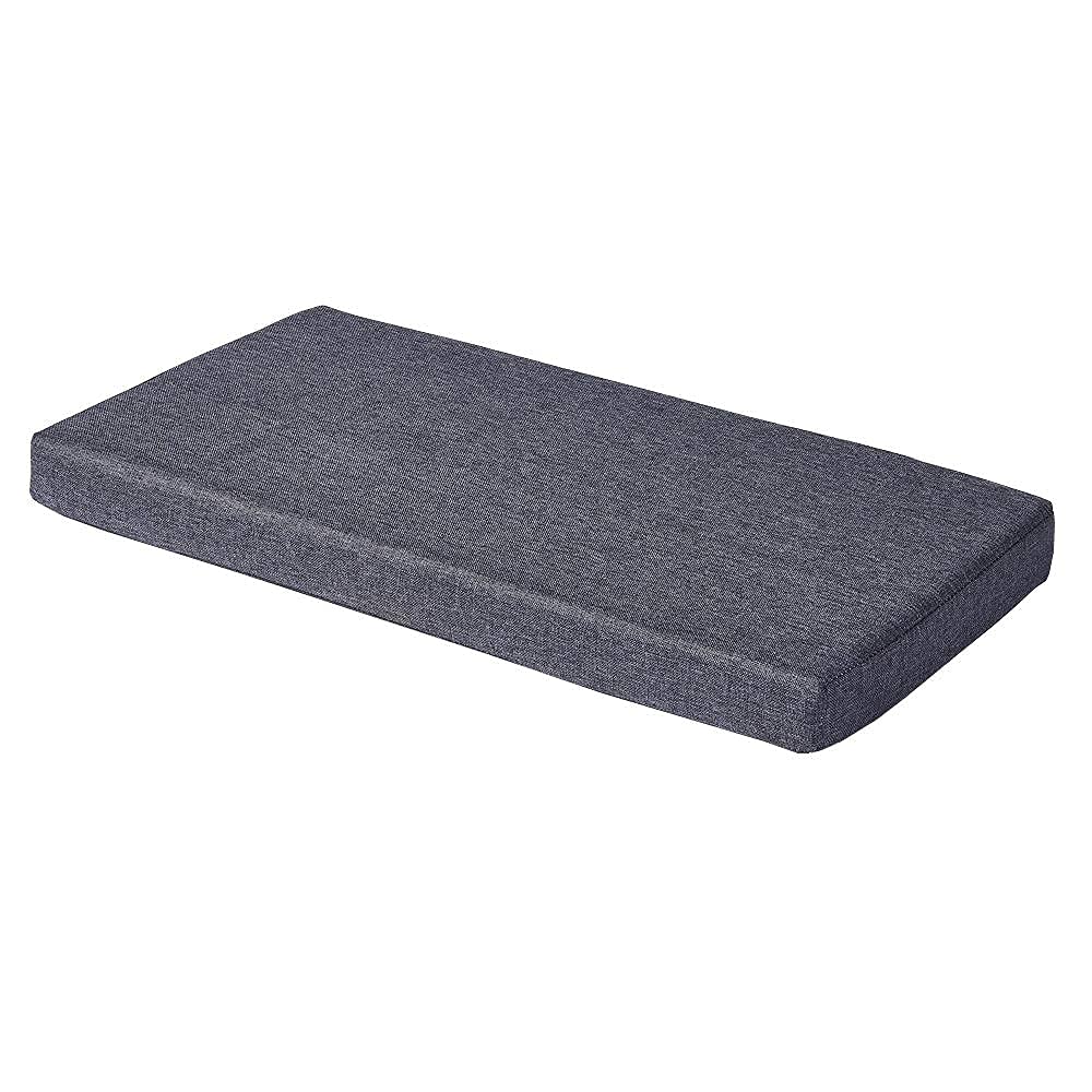 SAMTY front view of 36x18 grey cushion showing neat profile and added comfort
