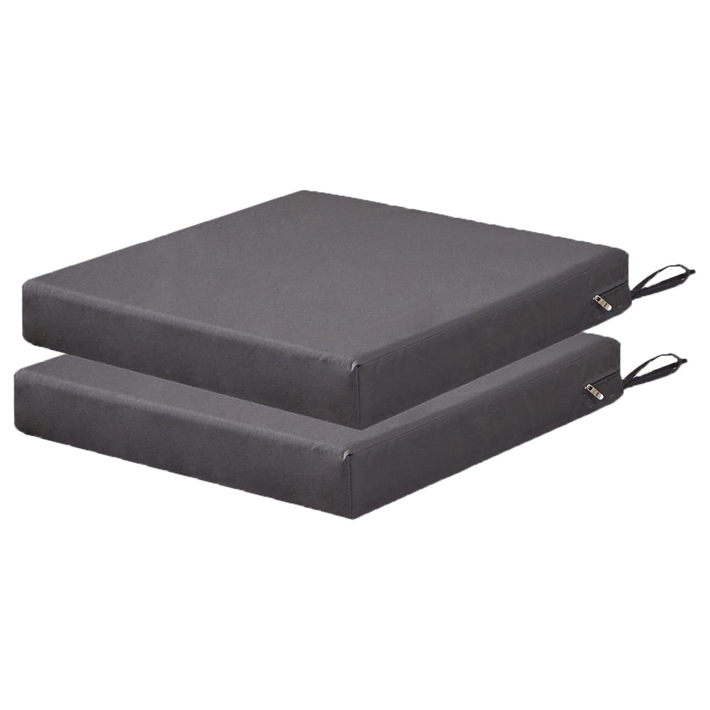 SAMTY front view of gray patio cushion showing neat edges and fit