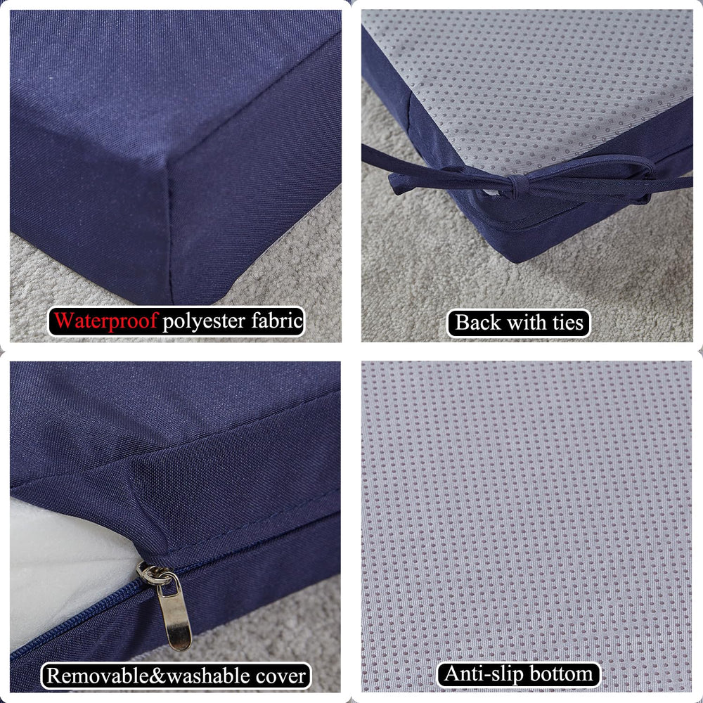 SAMTY non-slip bottom and ties detail keeping cushions secured on chairs