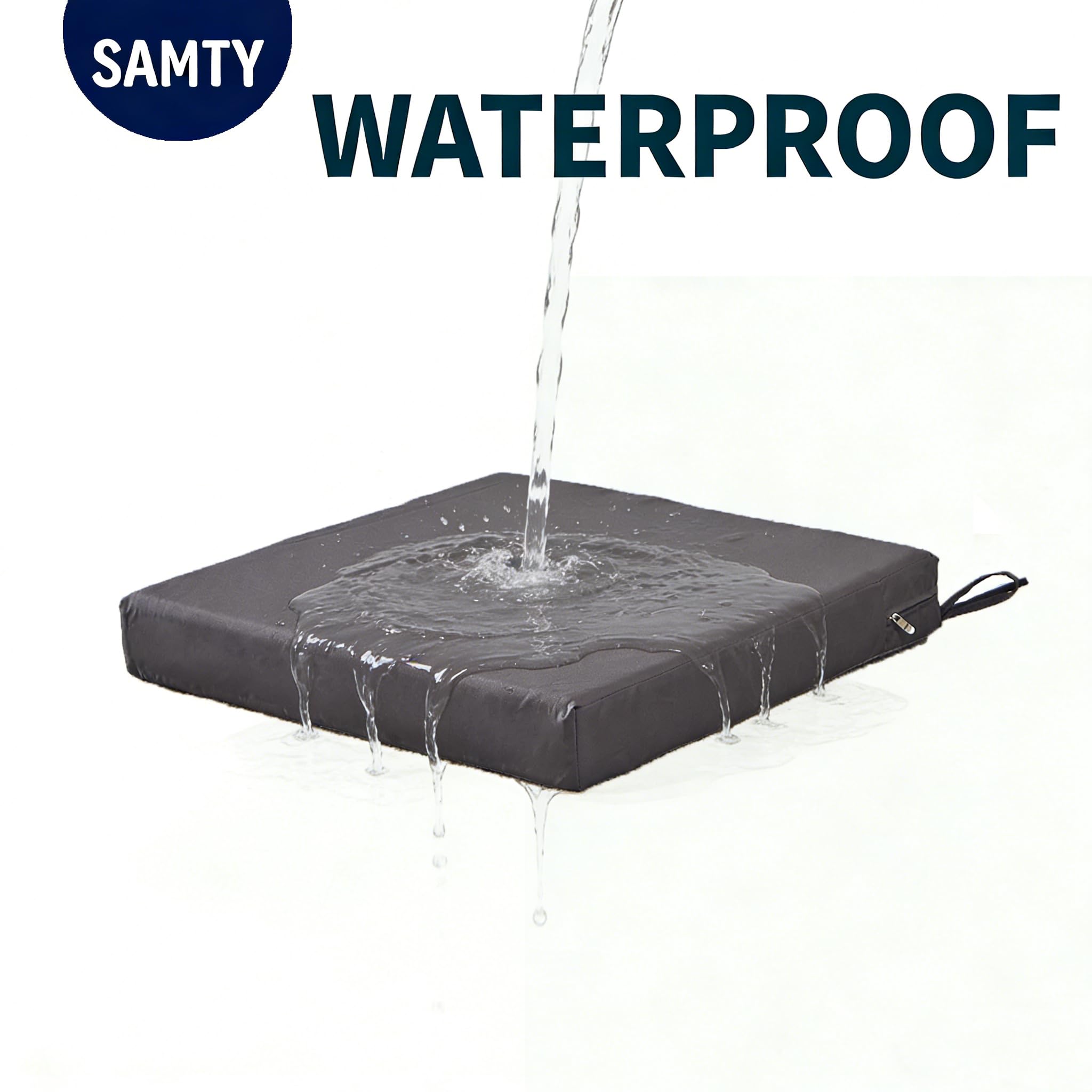 SAMTY cushion beside ruler illustrating exact 18x18-inch dimensions