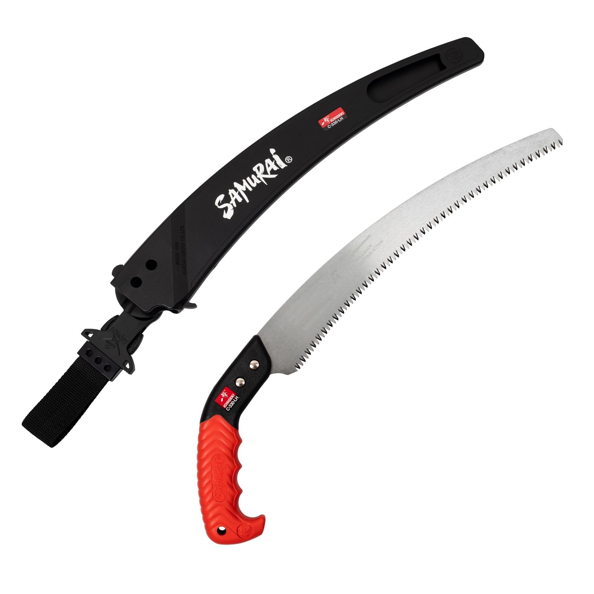 SAMURAI saw front view showing blade and handle for clear identification and durability