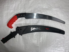 Samurai Kanzawa Ichigeki blade close-up showing TRI CUT teeth and durable Japanese steel benefit