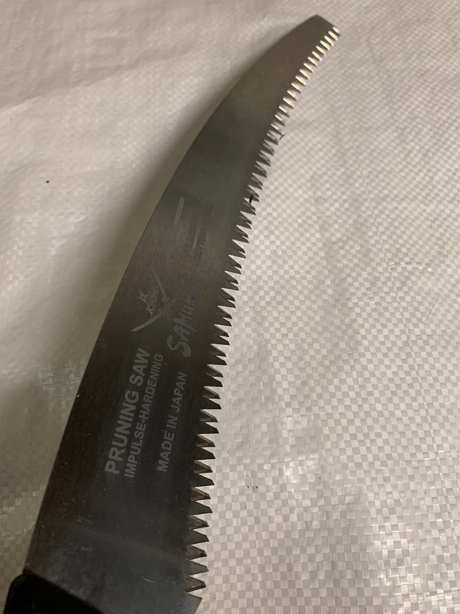 Samurai Kanzawa Ichigeki beside ruler showing 330mm blade for accurate size and scale