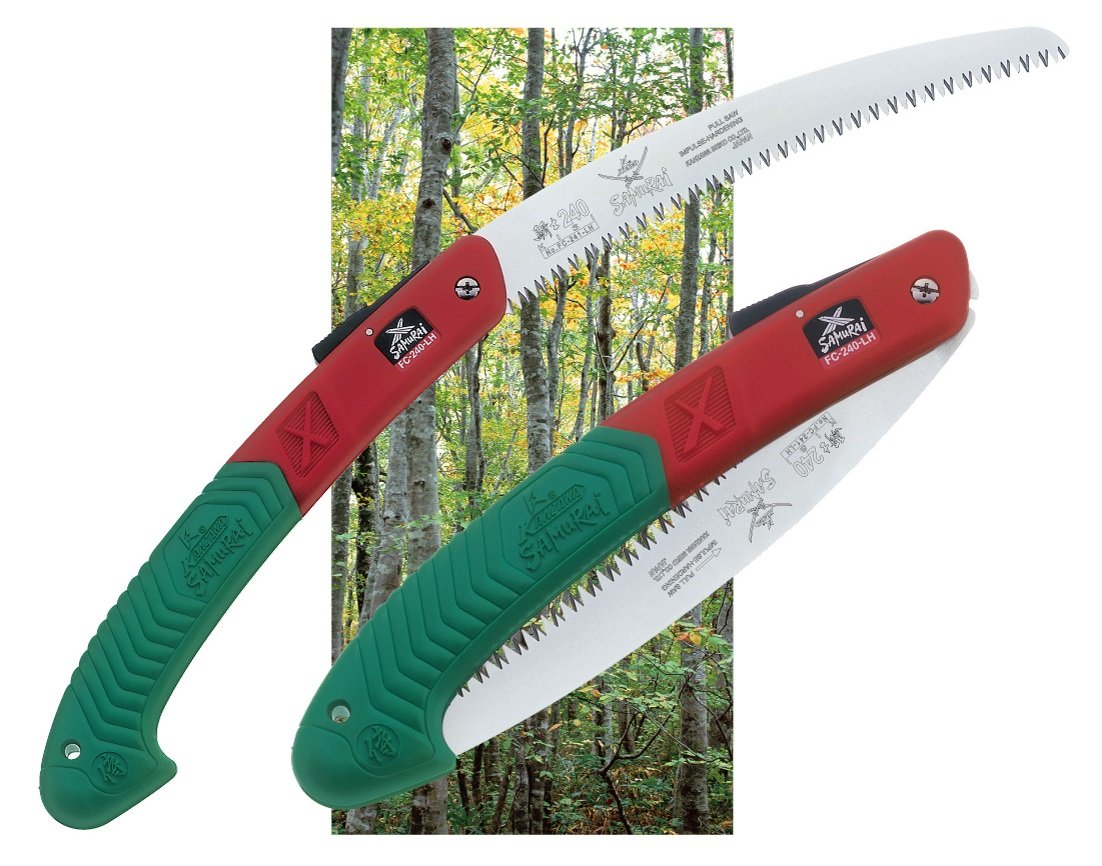 Samurai saw folded inside handle demonstrating safe compact storage benefit