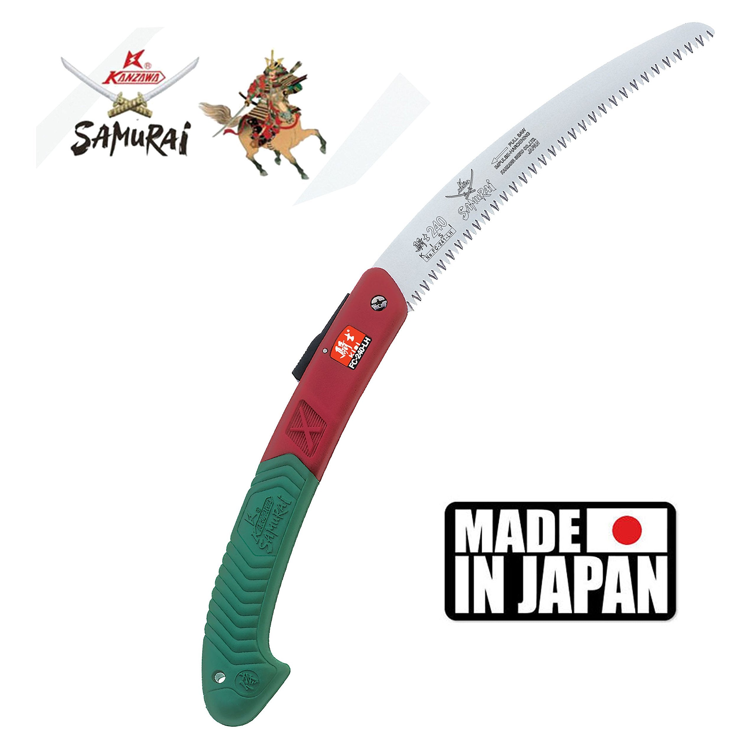 Samurai saw next to ruler for scale showing 240mm blade length clarity
