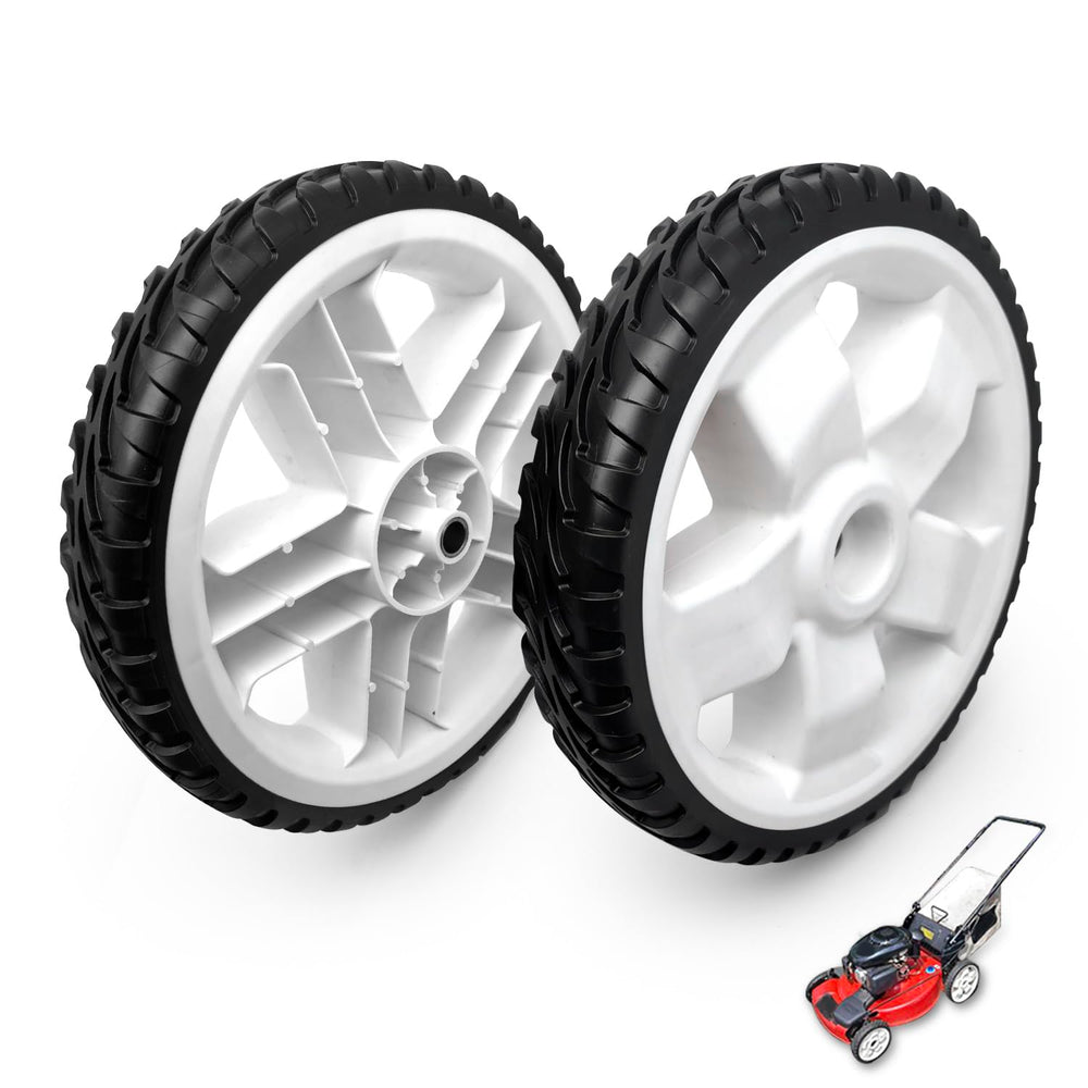 sanbaiyi front view of both 11-inch replacement wheels showing fit and design benefit