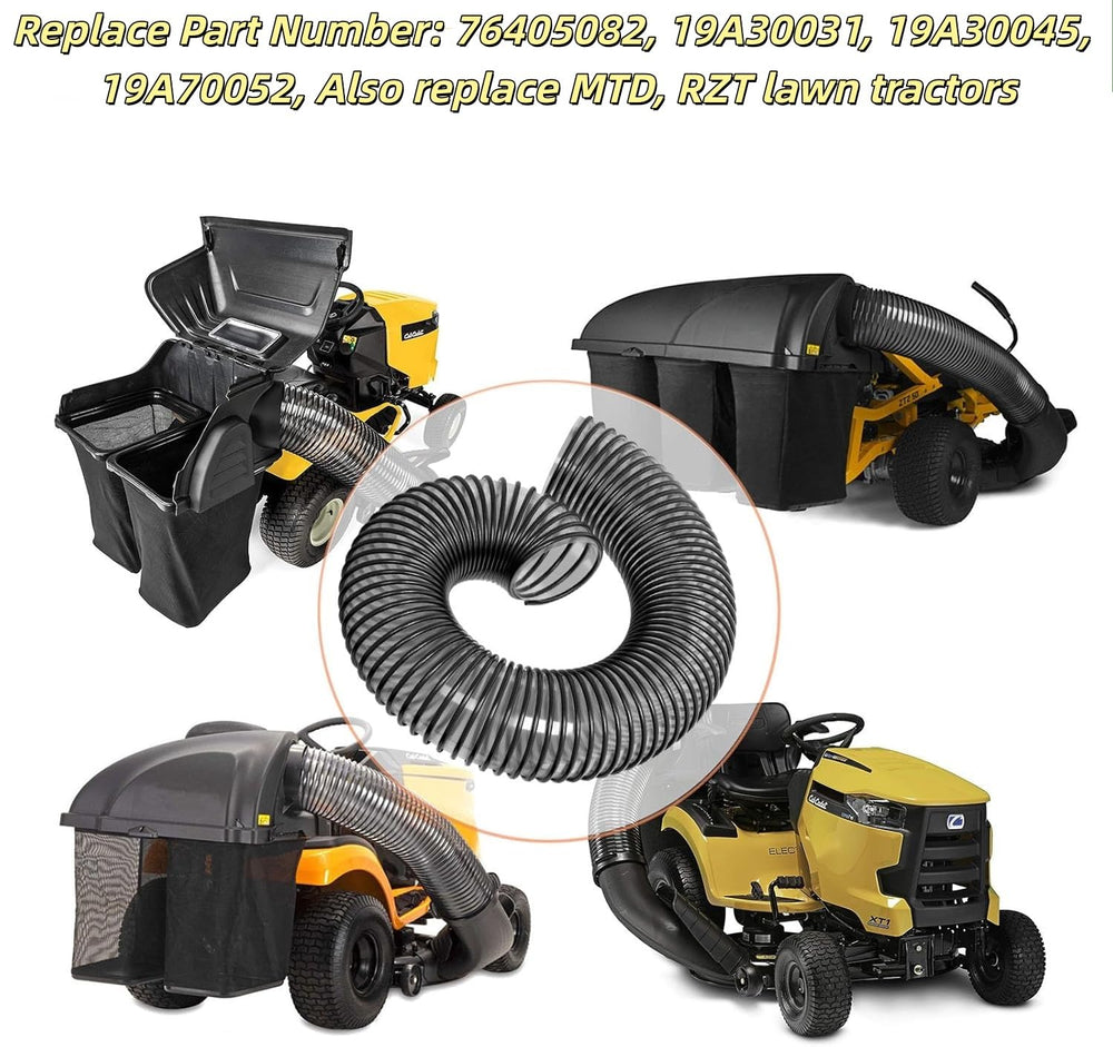 sanbaiyi hose installed on mower rear bagger restoring collection performance