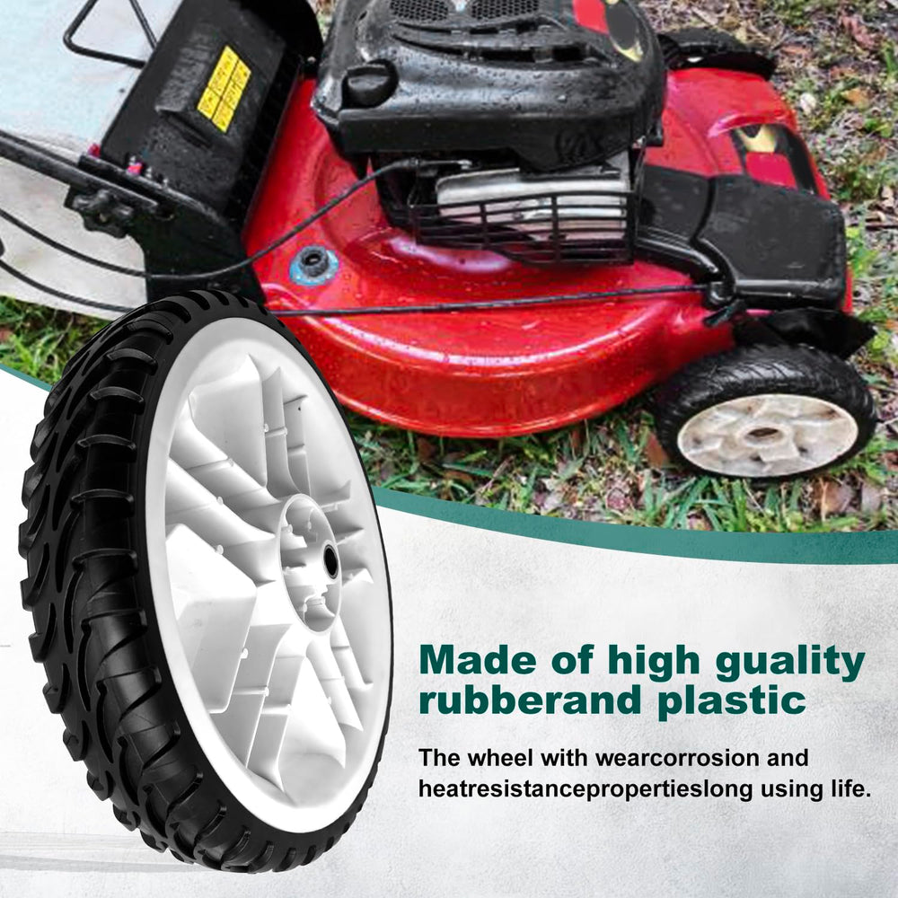 sanbaiyi wheel on lawn mower in yard showing restored performance and stability