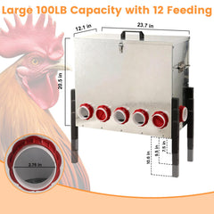 Sancunhui close-up of 12 feeding ports minimizing waste for flock efficiency