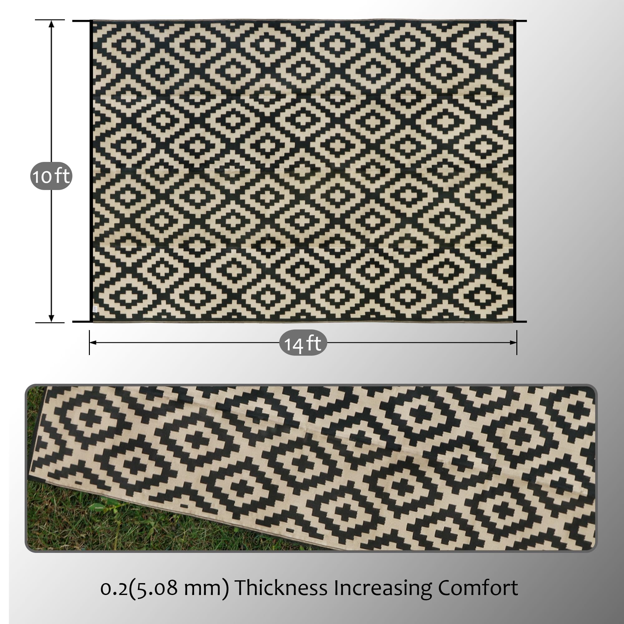 SAND MINE closeup of polypropylene weave and heat-treated edging for durability