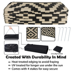 SAND MINE rug folded and stored in carrying bag for easy transport and storage