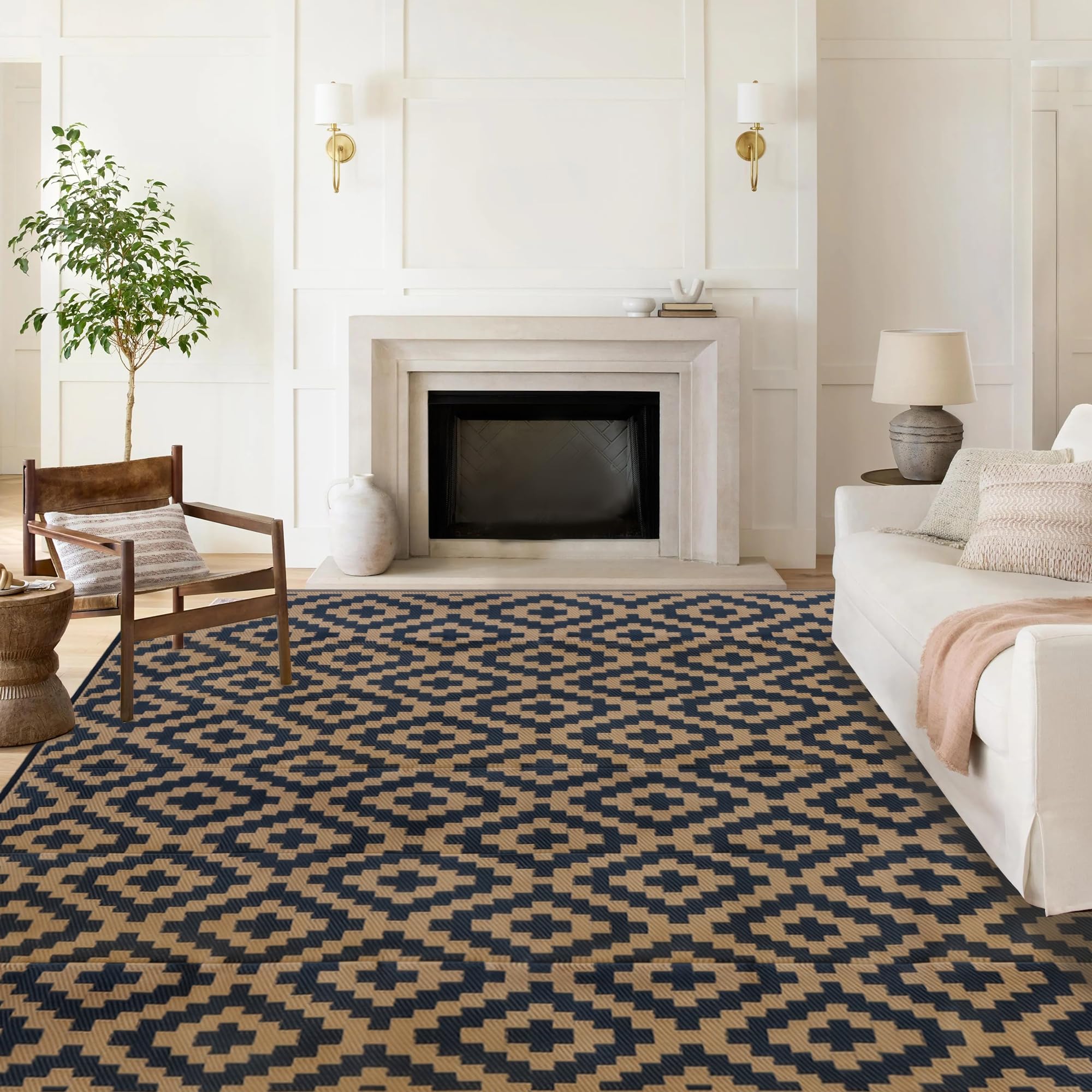 SAND MINE front view of 8x8 mat showing modern pattern and durable finish