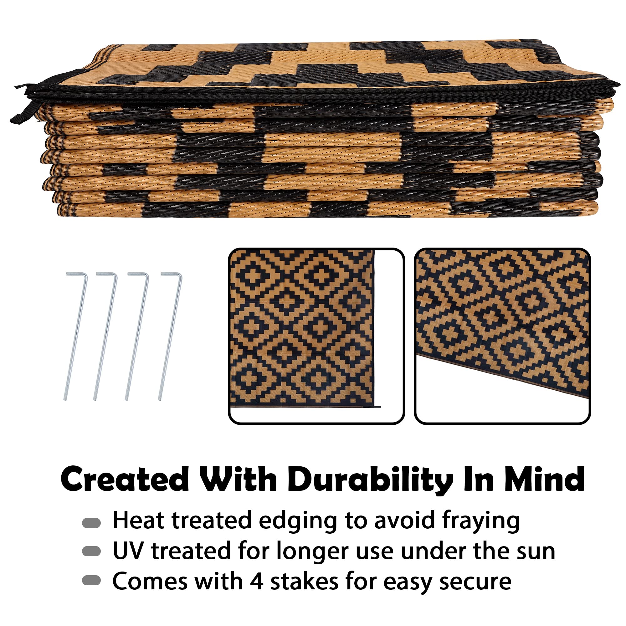 SAND MINE mat under patio furniture creating defined outdoor living area and comfort