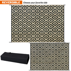 SAND MINE rug under patio furniture creates tidy outdoor seating area and protection