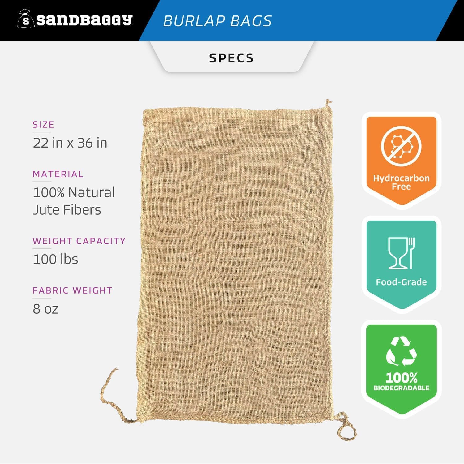 Sandbaggy bag filled with vegetables demonstrating produce-safe breathable storage