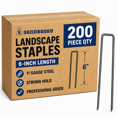 Sandbaggy front packaging showing 200 staples and easy storage benefit