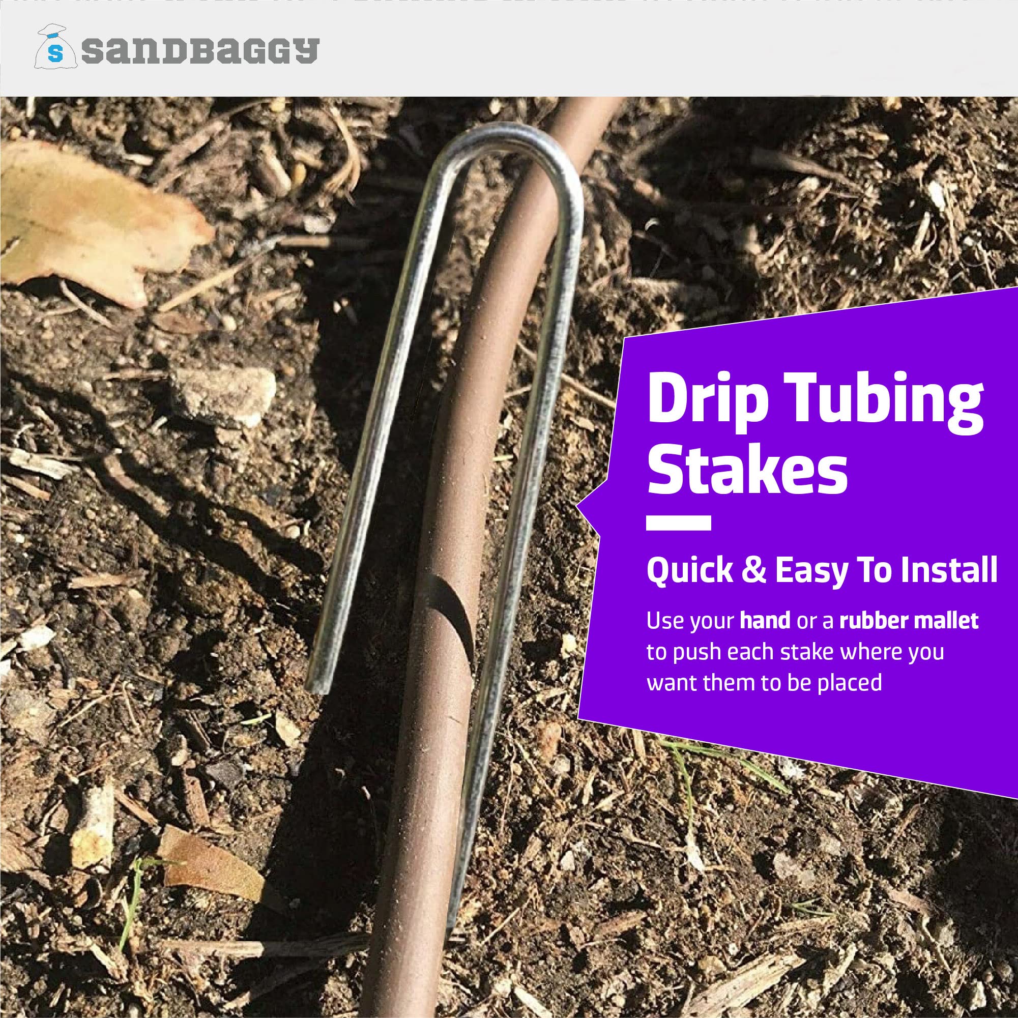 Sandbaggy holding 1/4 inch tubing snugly, prevents kinks and movement