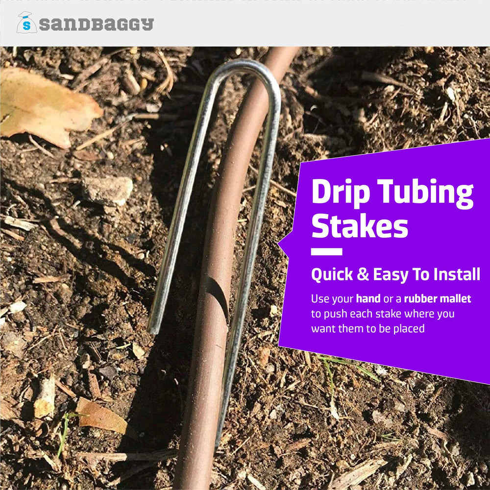 Sandbaggy holding 1/4 inch tubing snugly, prevents kinks and movement