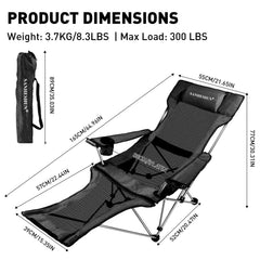 sanheshun detachable footrest attached for extended leg support and lounging