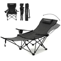 sanheshun front view showing chair folded open and stable seating benefit