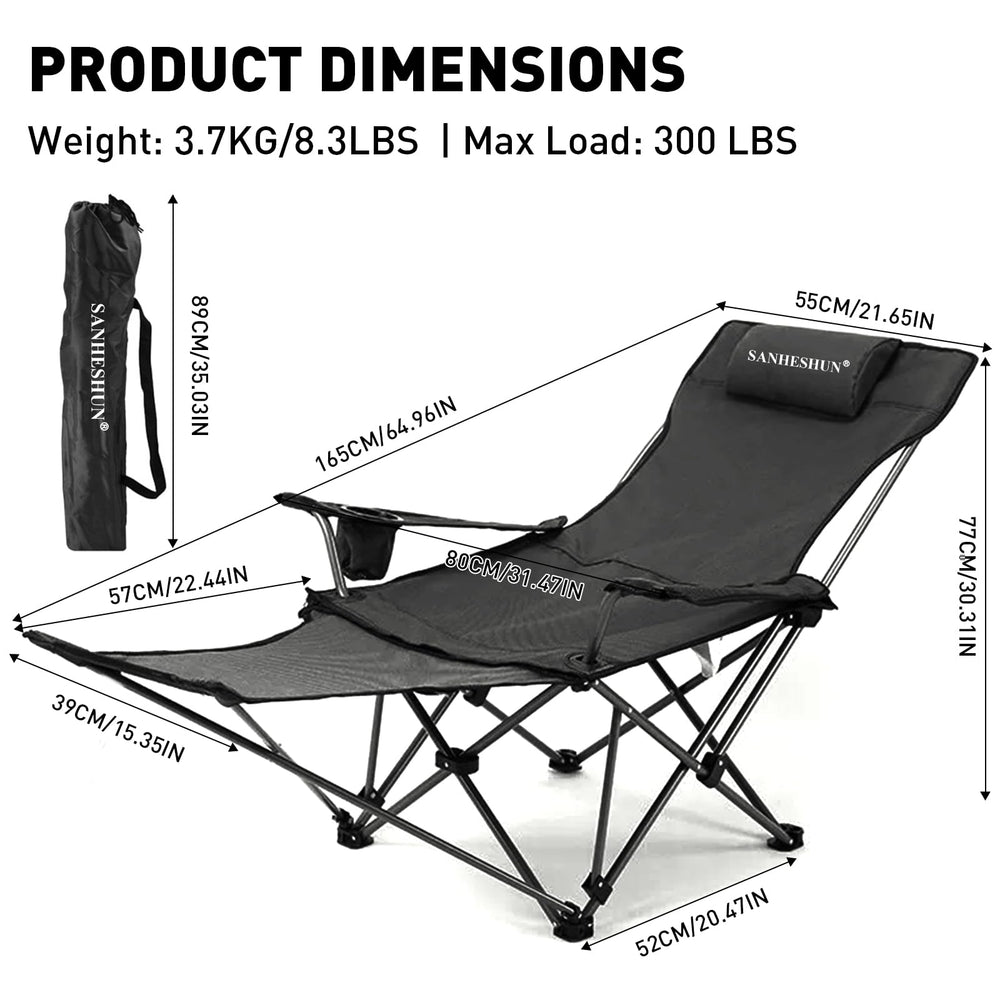 sanheshun side view with detachable footrest offering customizable leg support