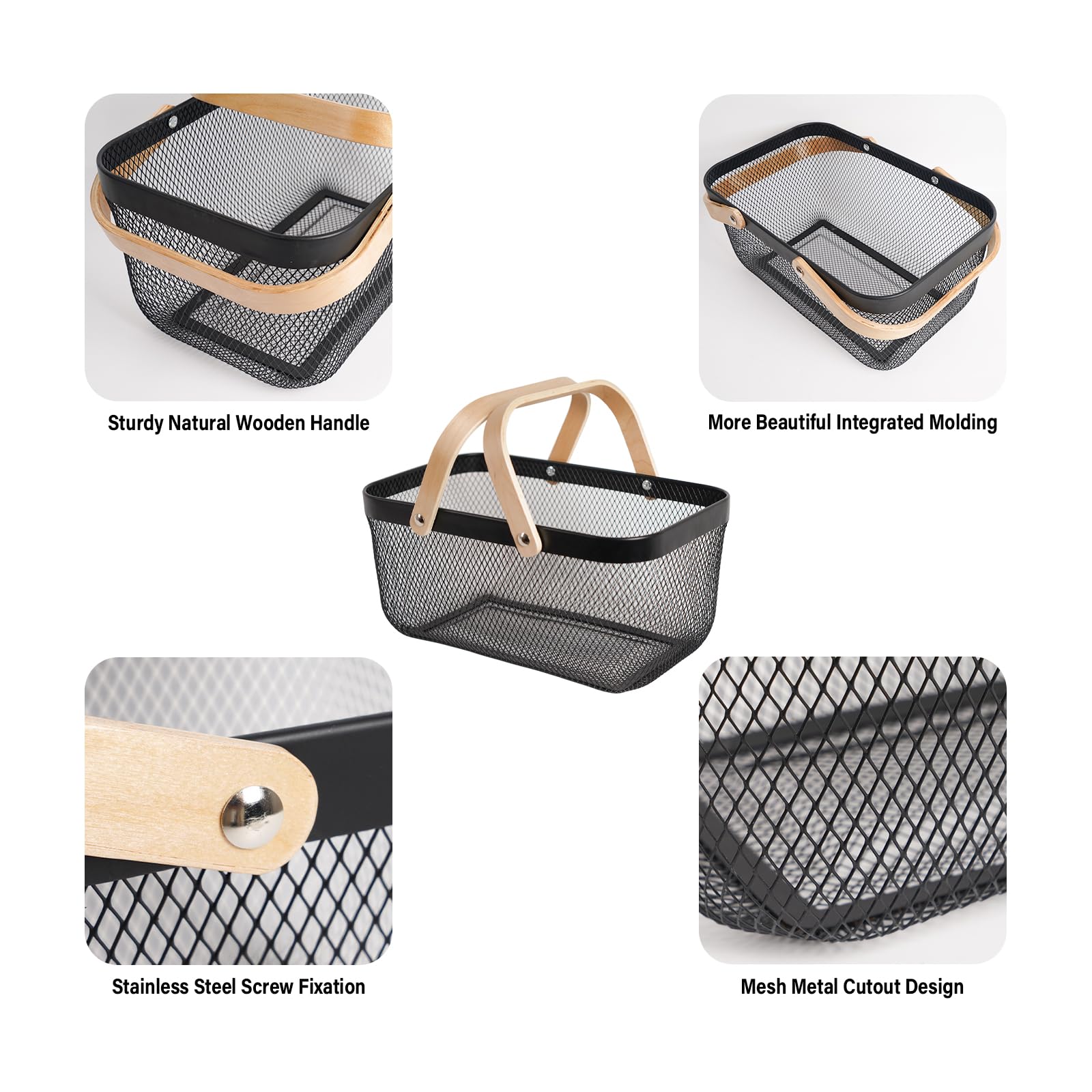 SANHSEHOME side profile highlighting rectangular form and sturdy wire frame