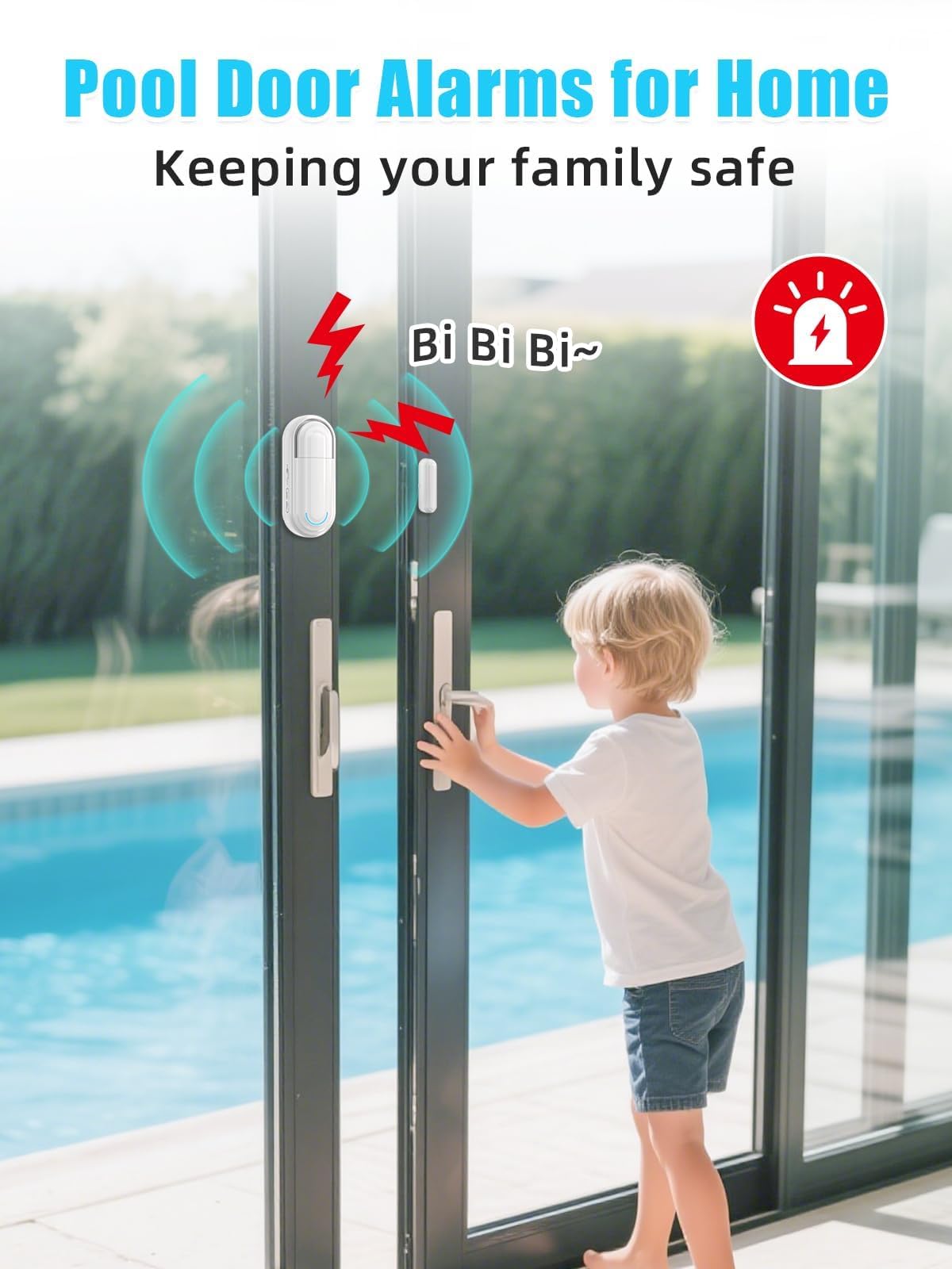 SanJie installed on pool gate demonstrating added pool access awareness benefit