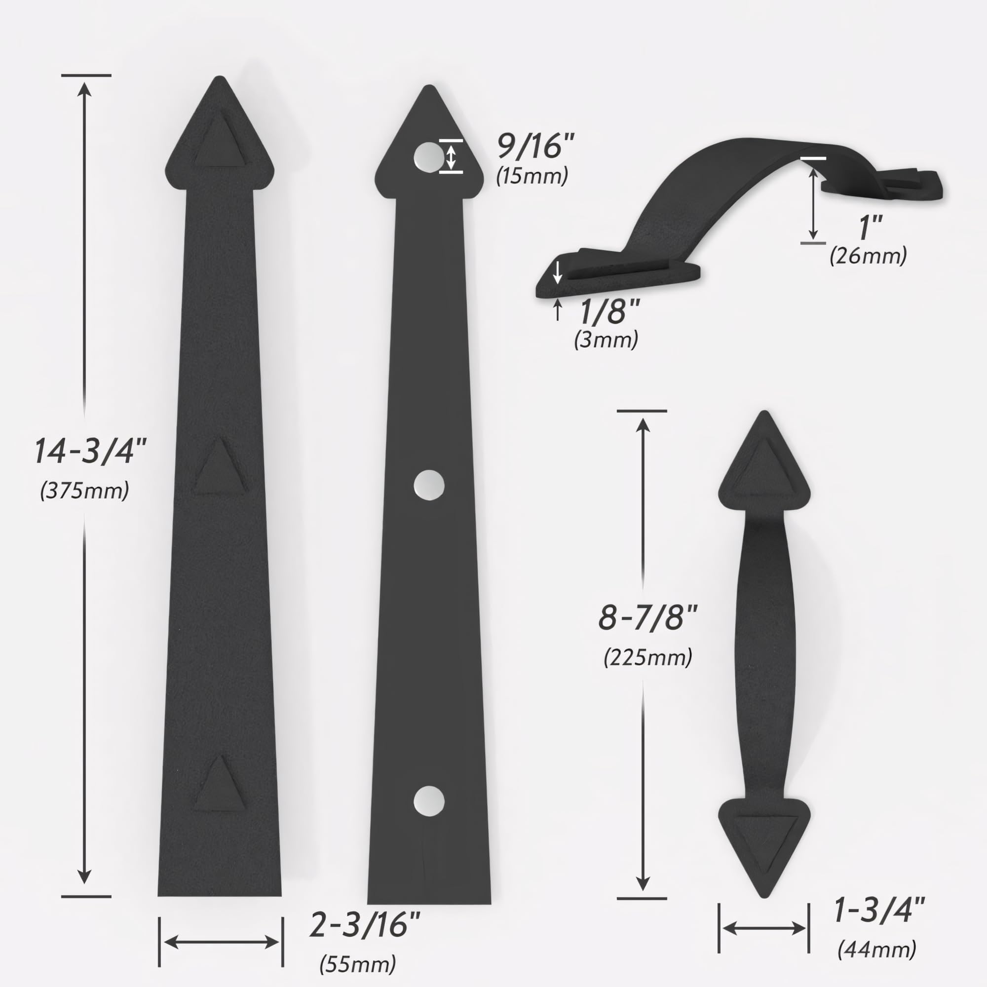 SANKEYTEW packaging and contents displaying eight hinges and four handles