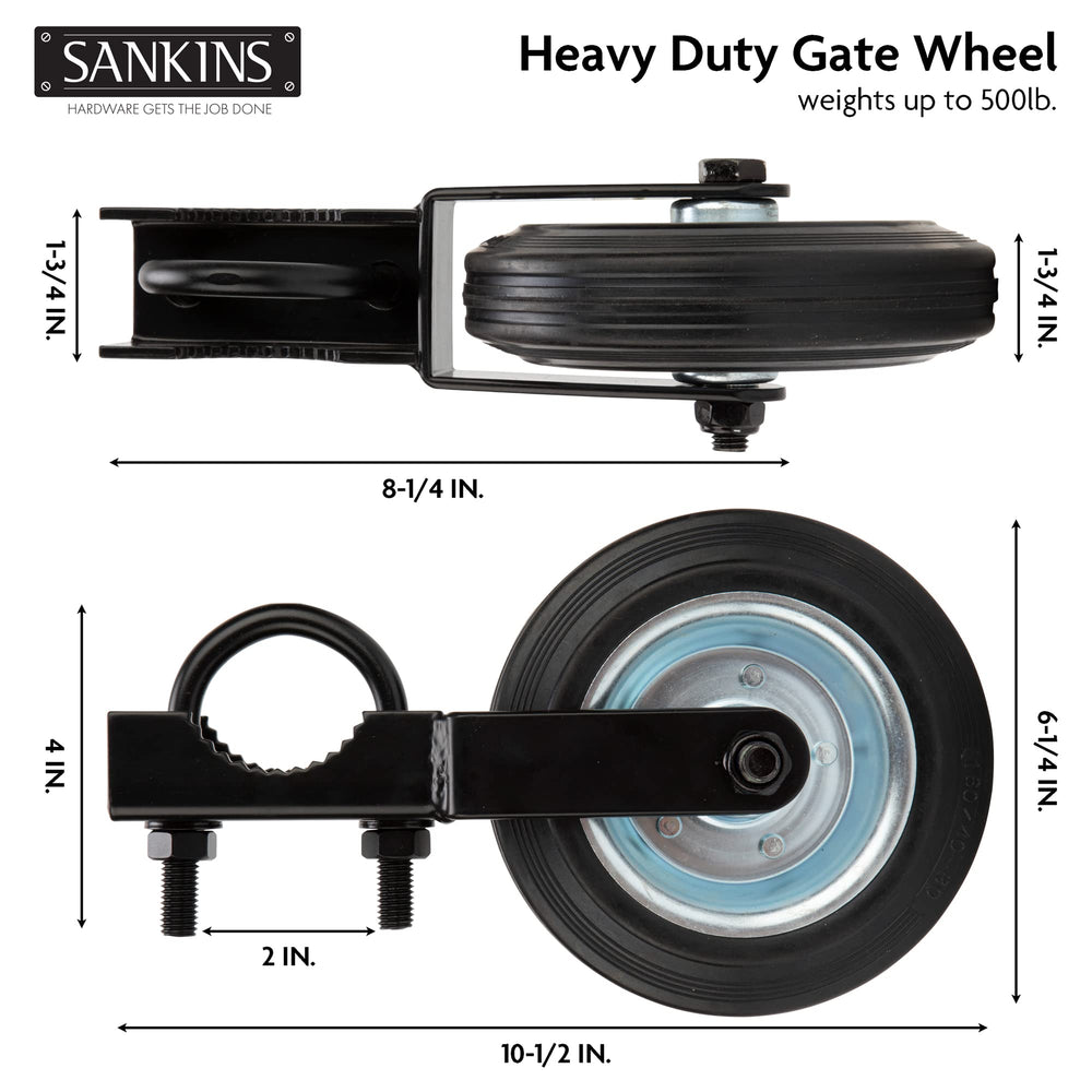 SANKINS close-up of solid rubber tread highlighting wear resistance and smooth roll