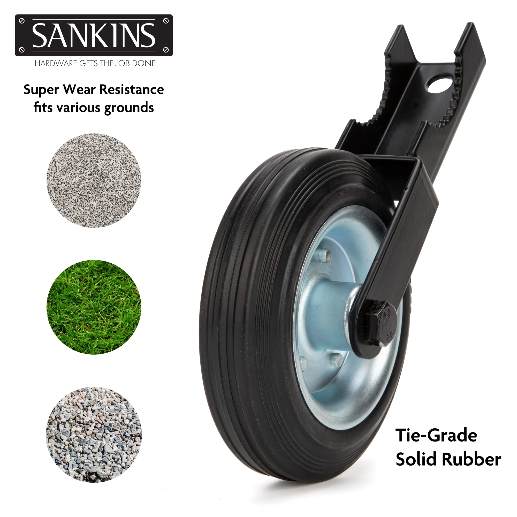 SANKINS hardware close-up with U-bolt and nuts showing corrosion-resistant finish