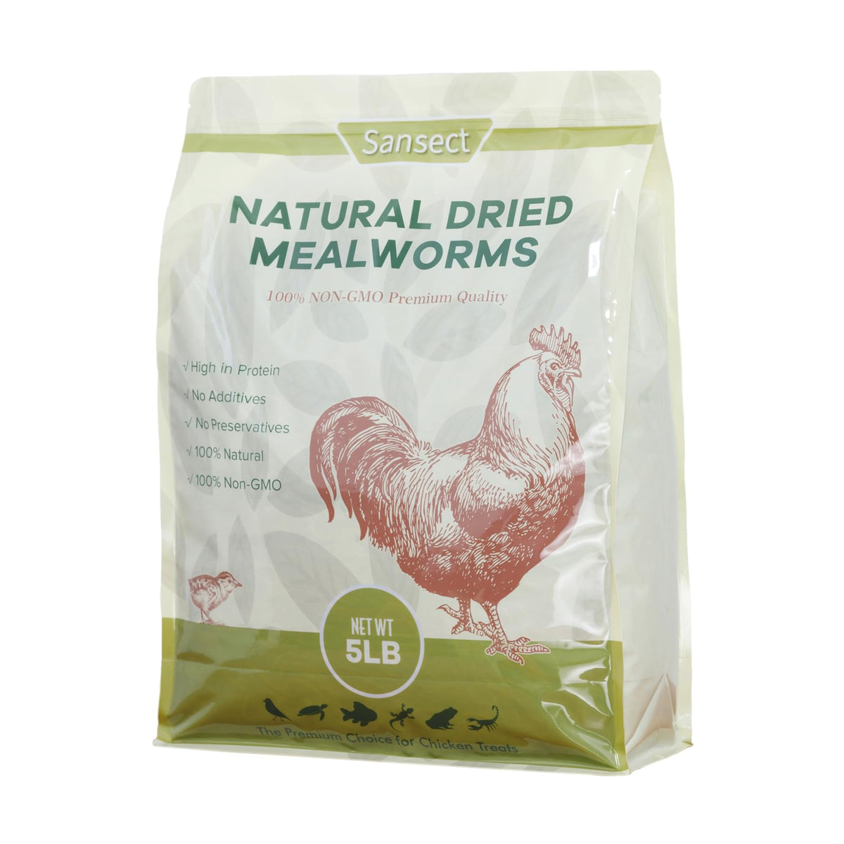 SANSECT front packaging showing 5lb bag and resealable convenience