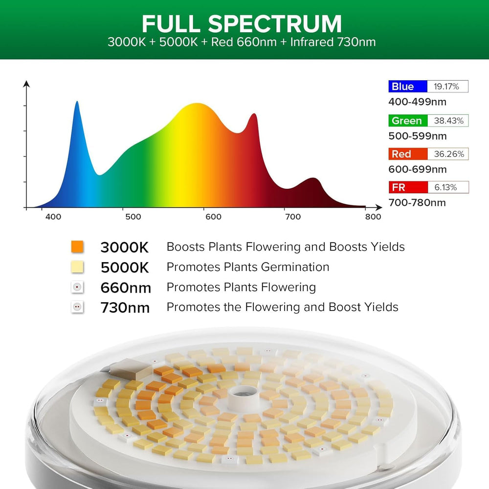 SANSI close-up on LED array highlighting ceramic chip on ceramic for efficient heat dissipation