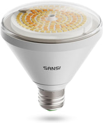SANSI BR30 front view showing full-spectrum diffuser and compact form for easy fixture fit