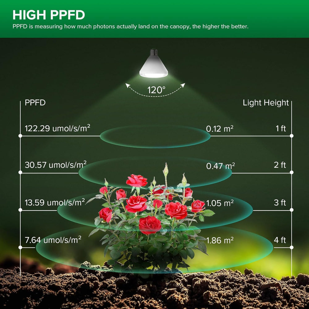 SANSI illuminating seedlings with balanced 3000K and 5000K light to support early growth