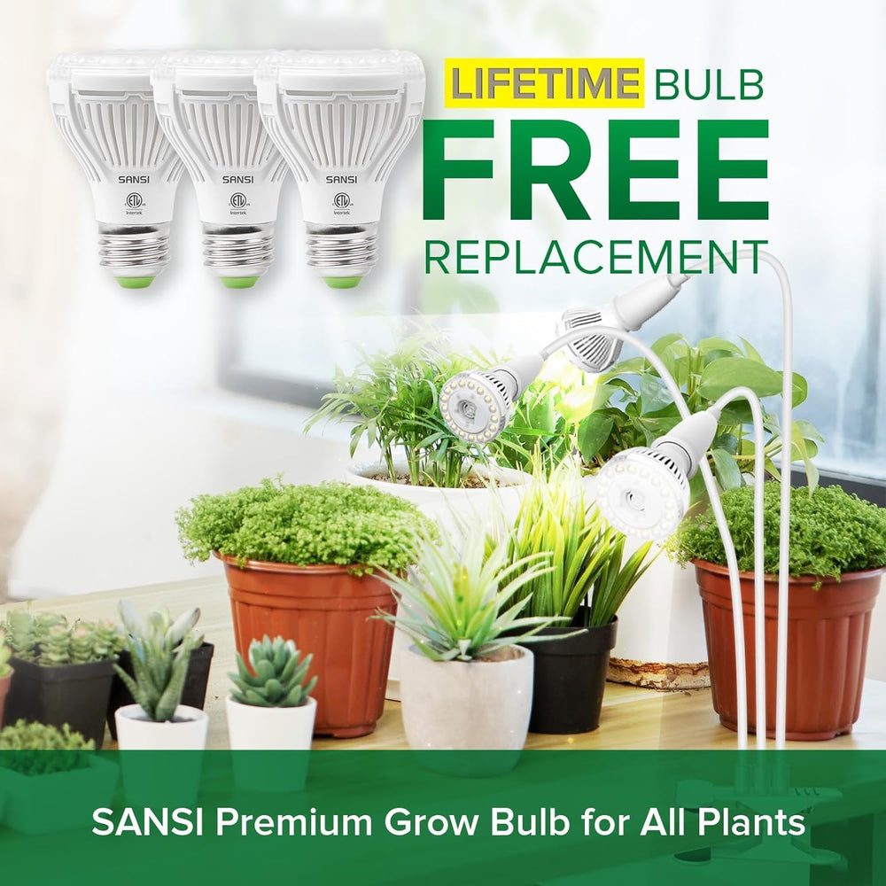 SANSI ceramic bulb close-up highlighting heat-sink technology for reliable output