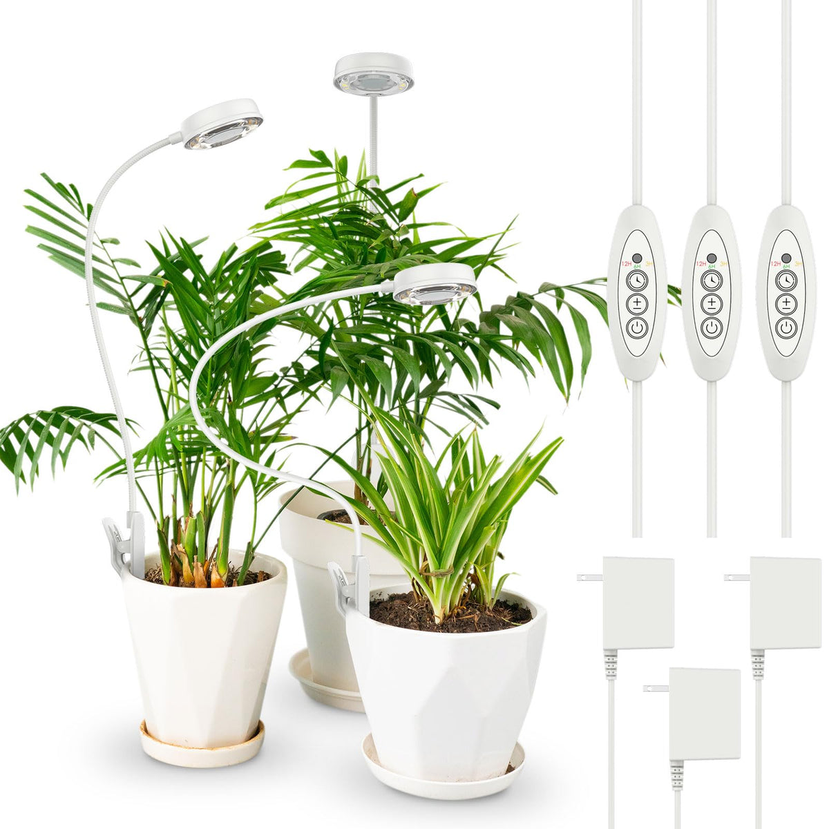 SANSI front view of clip-on grow light showing compact design and bright output