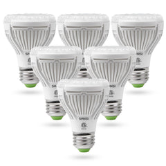 SANSI 6-pack front view showing bulbs and E26 bases for easy installation and reliable lighting