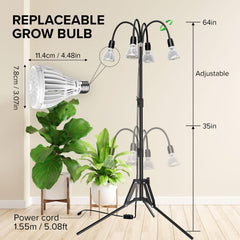 SANSI flexible gooseneck bent to aim light for targeted plant benefit