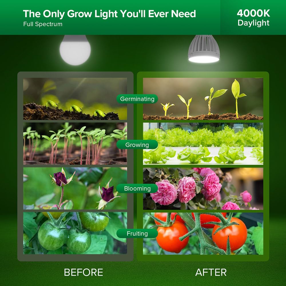 SANSI adjustable pole extended showing height range for tall plants benefit