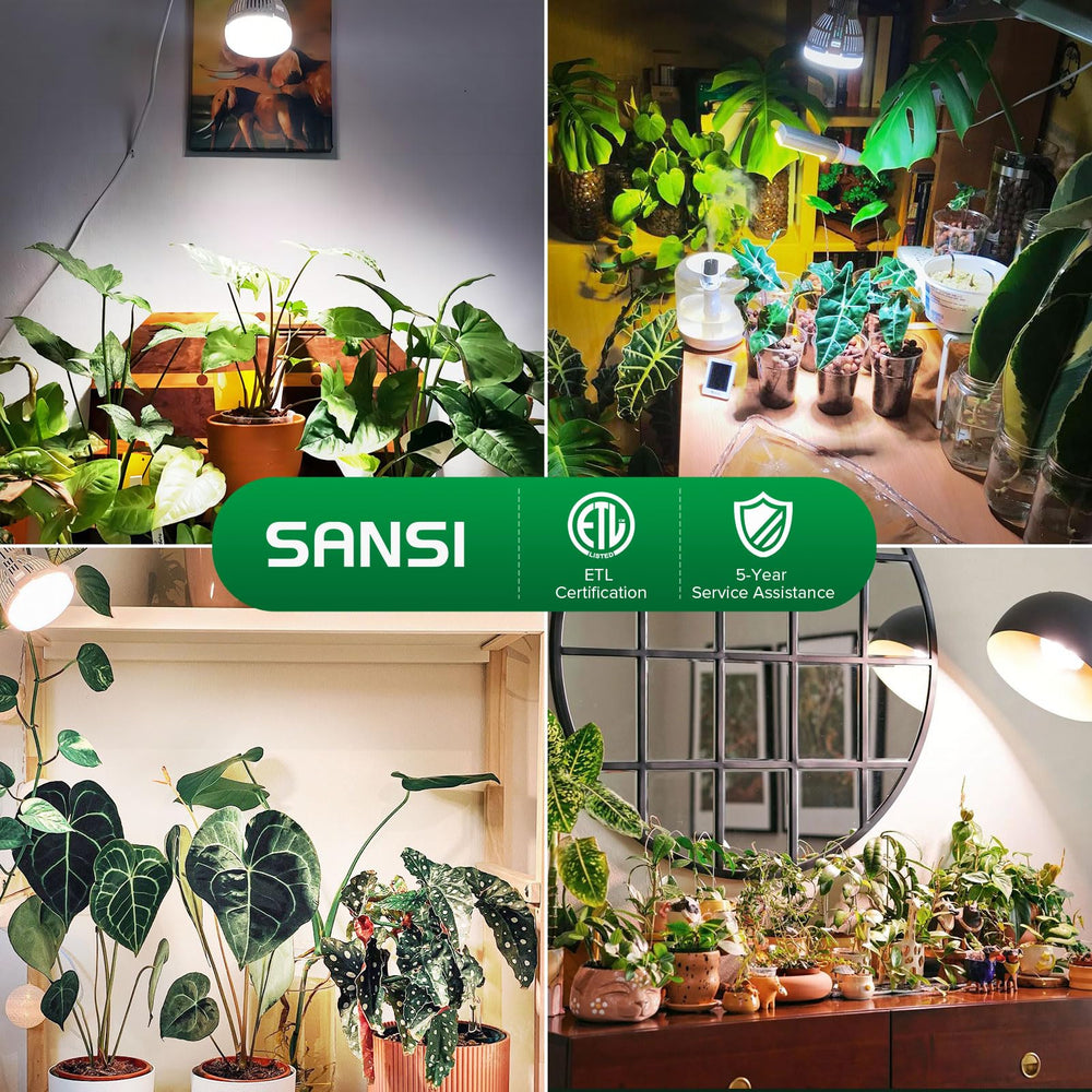SANSI bulb label showing ETL and CE marks and five-year service reassurance for safe use
