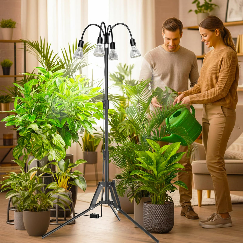 SANSI grow light over kitchen herb pots illustrating healthier herbs benefit